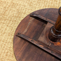 Antique 18th c. Walnut Dish Top Tilt Candlestand / Accent Table