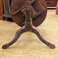 Antique 18th c. Walnut Dish Top Tilt Candlestand / Accent Table