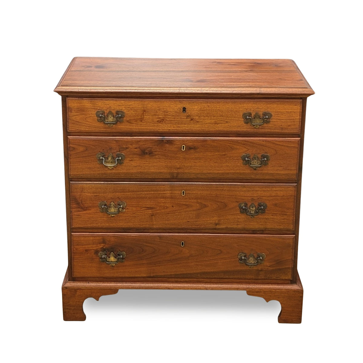 Vintage Solid Walnut 4-Drawer Bachelor's Chest / Dresser - Colonial Revival