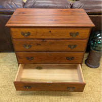 Vintage Solid Walnut 4-Drawer Bachelor's Chest / Dresser - Colonial Revival