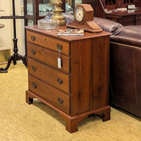 Vintage Solid Walnut 4-Drawer Bachelor's Chest / Dresser - Colonial Revival