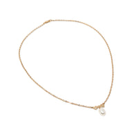 Vintage Princess Pride 14K Gold Cultured Pearl Bow Pendant Necklace, 16"