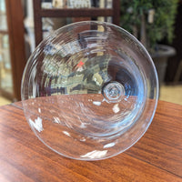 Antique 16" Hand Blown Flared Glass Cloche / Bell Jar, Devitrification Starburst