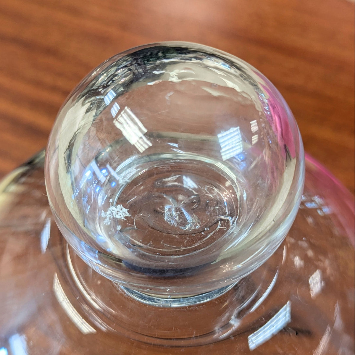 Antique 16" Hand Blown Flared Glass Cloche / Bell Jar, Devitrification Starburst