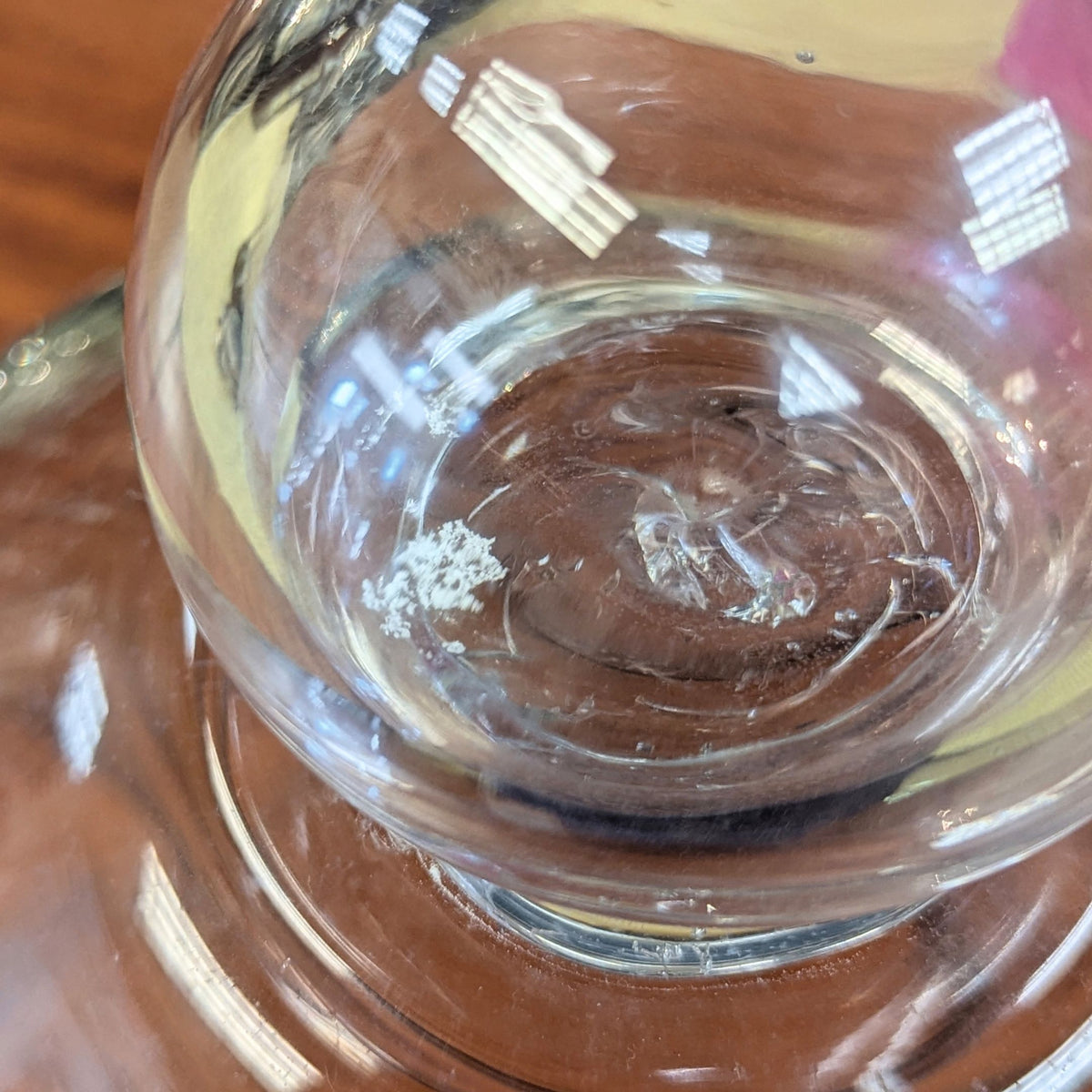 Antique 16" Hand Blown Flared Glass Cloche / Bell Jar, Devitrification Starburst