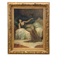Antique Ornate Gilt Frame (43x53) with Vintage Canvas Art "Tenderness"