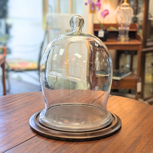 Antique 15"  Hand Blown Glass Cloche / Bell Jar Dome