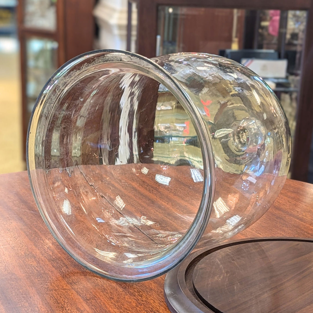 Antique 15"  Hand Blown Glass Cloche / Bell Jar Dome