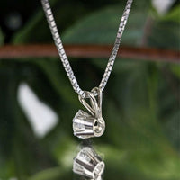 14K White Gold 1ct Round Natural Diamond Solitaire Pendant Necklace, 18"