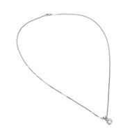 14K White Gold 1ct Round Natural Diamond Solitaire Pendant Necklace, 18"