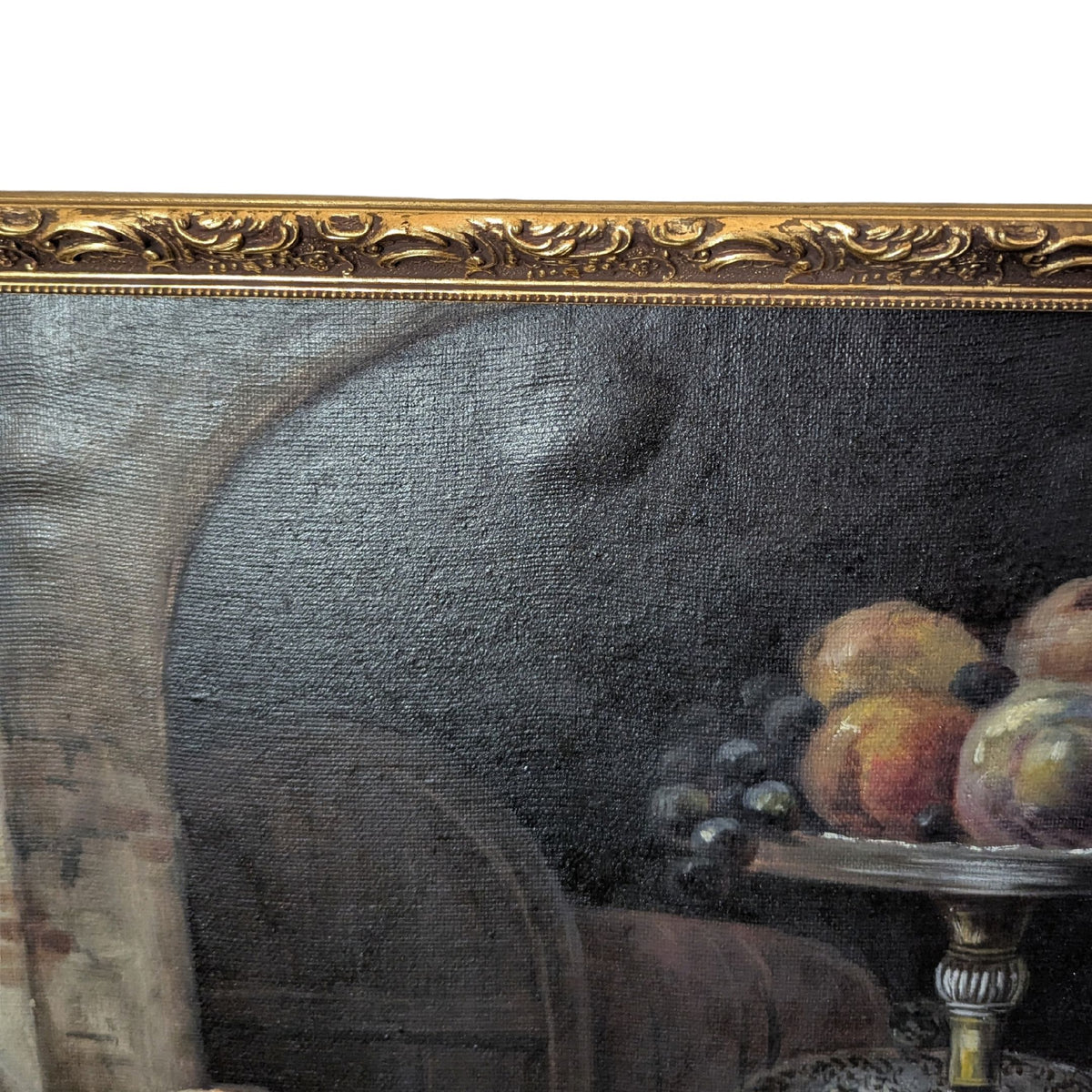 Vintage Lobster Still Life Oil Painting on Canvas, E. Tygör (33" x 23.75")