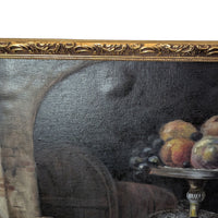 Vintage Lobster Still Life Oil Painting on Canvas, E. Tygör (33" x 23.75")