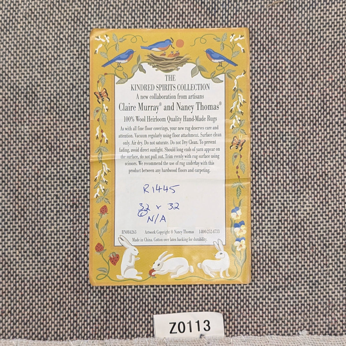 Claire Murray Nancy Thomas Celebrate X-Mas Hooked Rug (32"x 32")