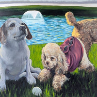 Matt Lively Original Signed Pet Portrait Oil Painting - 3 Dogs (24" x 36")