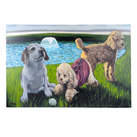 Matt Lively Original Signed Pet Portrait Oil Painting - 3 Dogs (24" x 36")