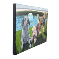 Matt Lively Original Signed Pet Portrait Oil Painting - 3 Dogs (24" x 36")
