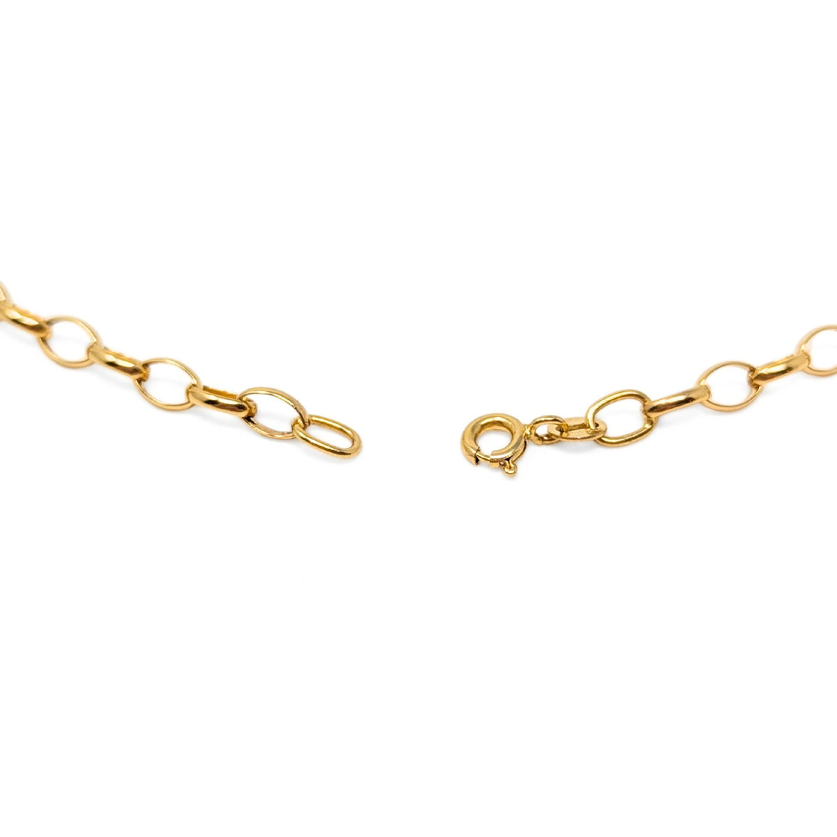 Vintage Aurafin Italy 14K Yellow Gold Oval Rolo Link Chain Necklace, 22”
