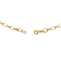 Vintage Aurafin Italy 14K Yellow Gold Oval Rolo Link Chain Necklace, 22”