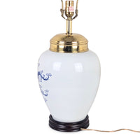 Vintage Colonial Williamsburg Delft  "Virginia" Tobacco Jar Lamp, 27"