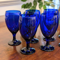 Vintage Libbey "Premiere Cobalt" Blue 16oz Goblets (8), Colonial Williamsburg