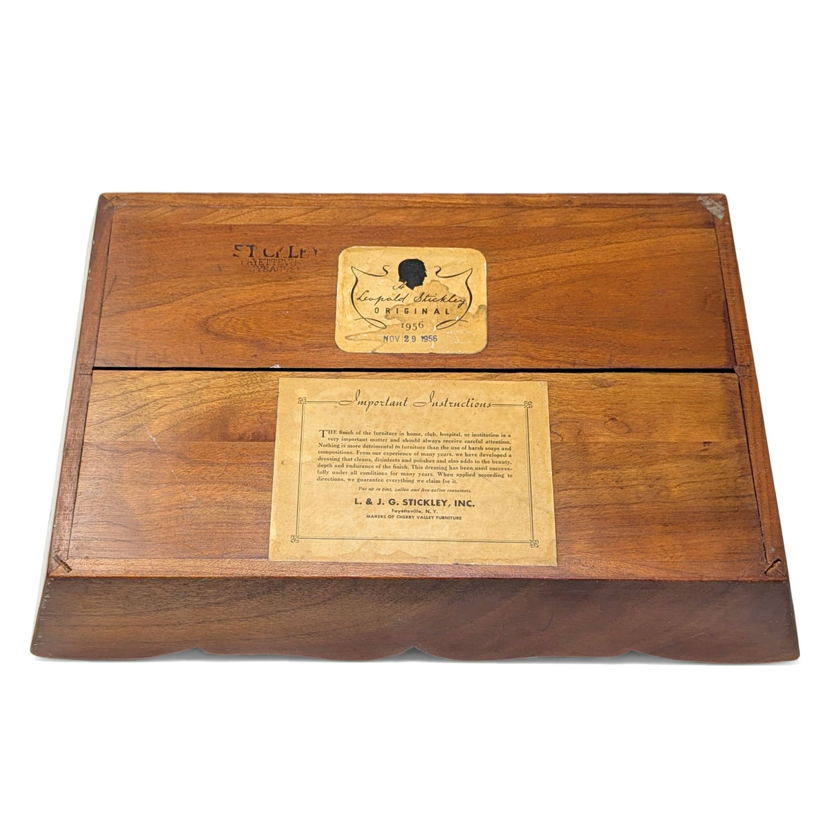 Vintage 1956 Leopold Stickley Cherry Wood Desk Caddy/Organizer, Dated