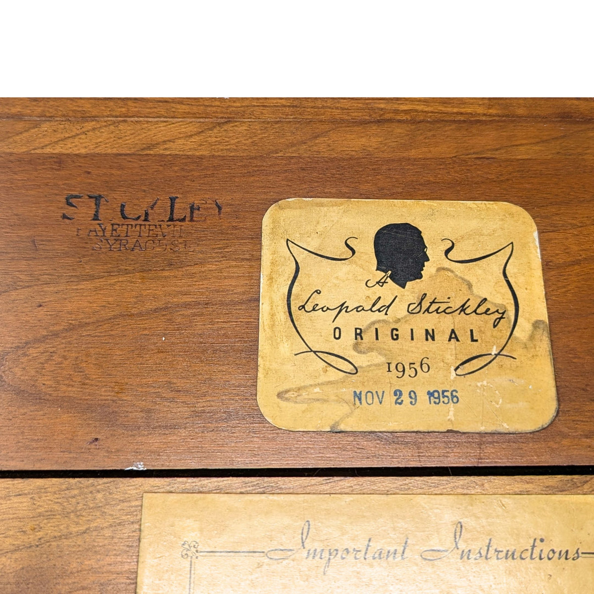 Vintage 1956 Leopold Stickley Cherry Wood Desk Caddy/Organizer, Dated