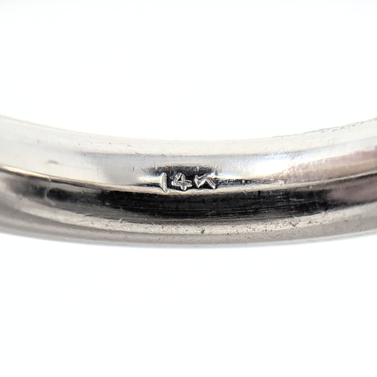 Vintage 14K White Gold 4.1mm Channel Set Pearl Eternity Band Ring, Size 7