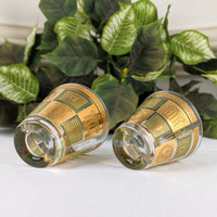 Georges Briard 15pc "Golden Celeste" MCM Barware Set - Rocks & Tumbler Glasses