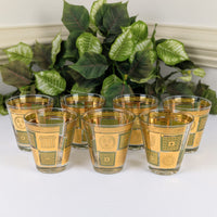 Georges Briard 15pc "Golden Celeste" MCM Barware Set - Rocks & Tumbler Glasses