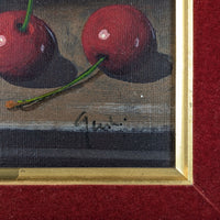 Antonio Gusini Original Signed Framed Oil Painting, Still Life Fruit (15x13)