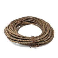 Authentic Antique 70ft Braided Rawhide Reata (Riata) W/ Bovine Horn Hondo