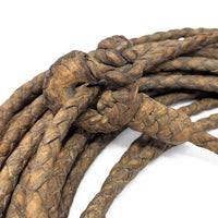 Authentic Antique 70ft Braided Rawhide Reata (Riata) W/ Bovine Horn Hondo