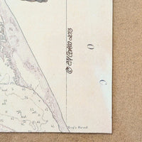 Mixed Media on Vintage Map by E.M. Corsa, Outer Banks, NC 2013