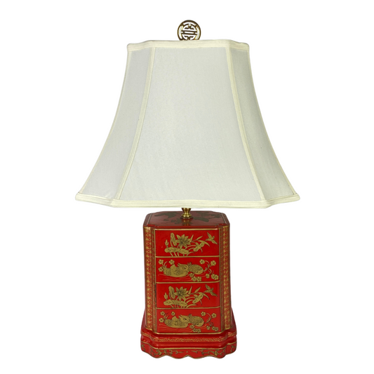Chinese Bird Tea Caddy Style Lamp