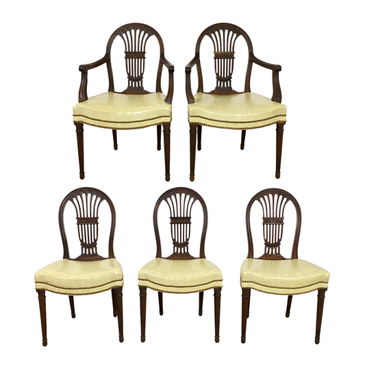 Restored Antique Handmade Louis XVI Style Dining Chairs (5)
