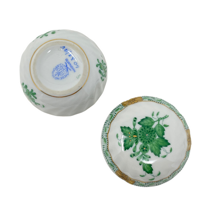 Herend Apponyi Green Chinese Bouquet 6037 Bonbonniere / Candy Jar