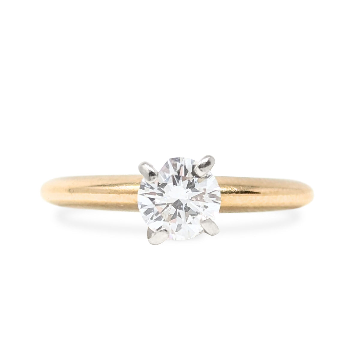Vintage 14K Gold .57ct Diamond Solitaire Ring - Size 5.75