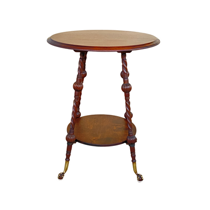 Antique Brass Claw Footed Accent Table