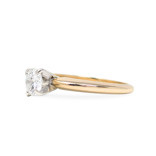 Vintage 14K Gold .57ct Diamond Solitaire Ring - Size 5.75