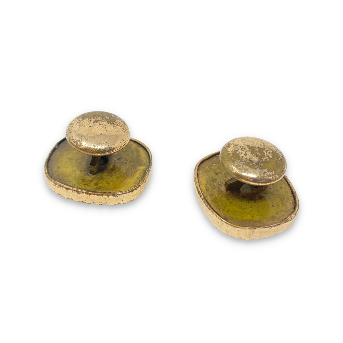 Antique Black Agate Gold Filled Cuff Links, ca. 1880