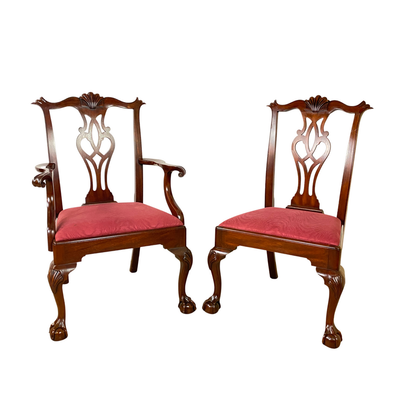 Henkel Harris 1992 #1125/112A Mahogany Claw Foot Dining Chairs (8)