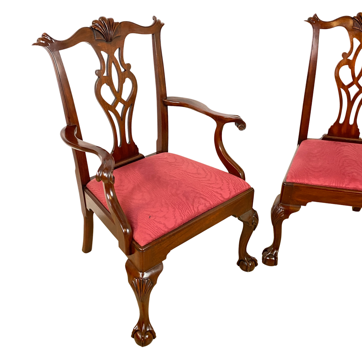 Henkel Harris 1992 #1125/112A Mahogany Claw Foot Dining Chairs (8)