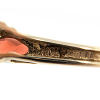 10K Gold Garnet & Diamond Ring - Size 6 3/4