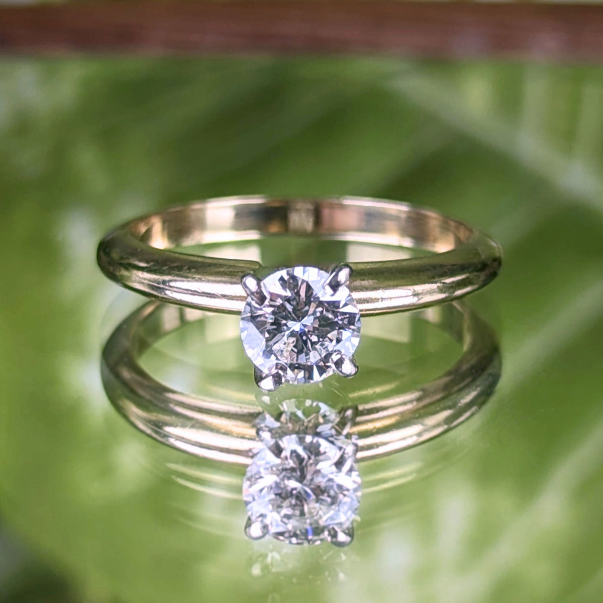 Vintage 14K Gold .57ct Diamond Solitaire Ring - Size 5.75
