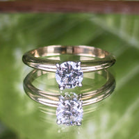 Vintage 14K Gold .57ct Diamond Solitaire Ring - Size 5.75