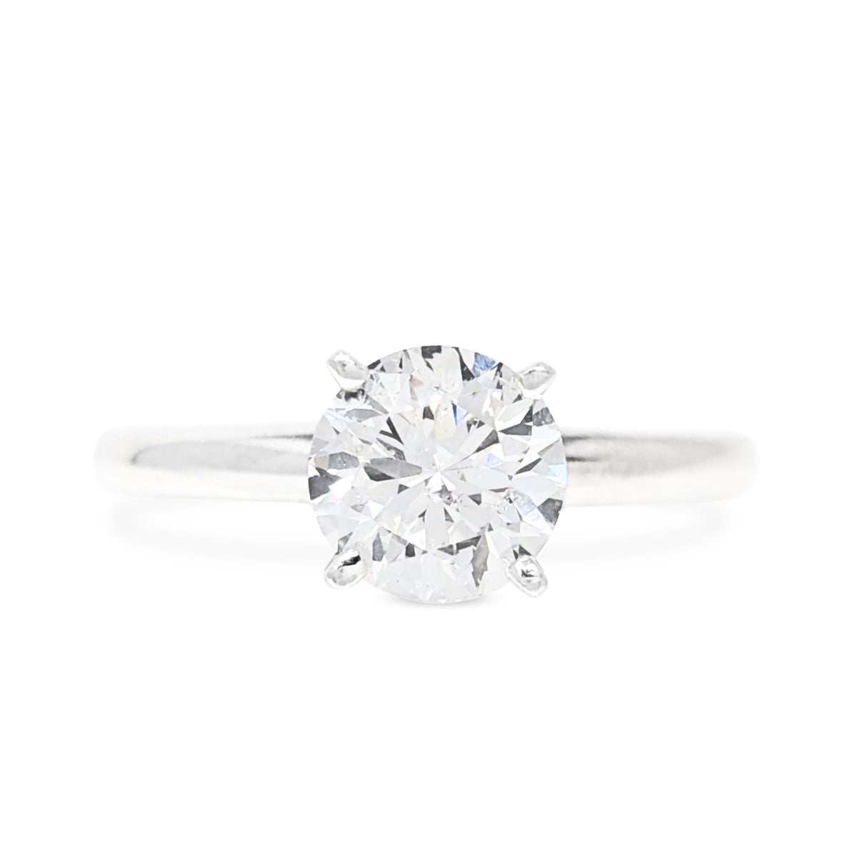 Leo Schachter 1.0ct 14K/Platinum Natural Diamond Solitaire Ring - Size 5