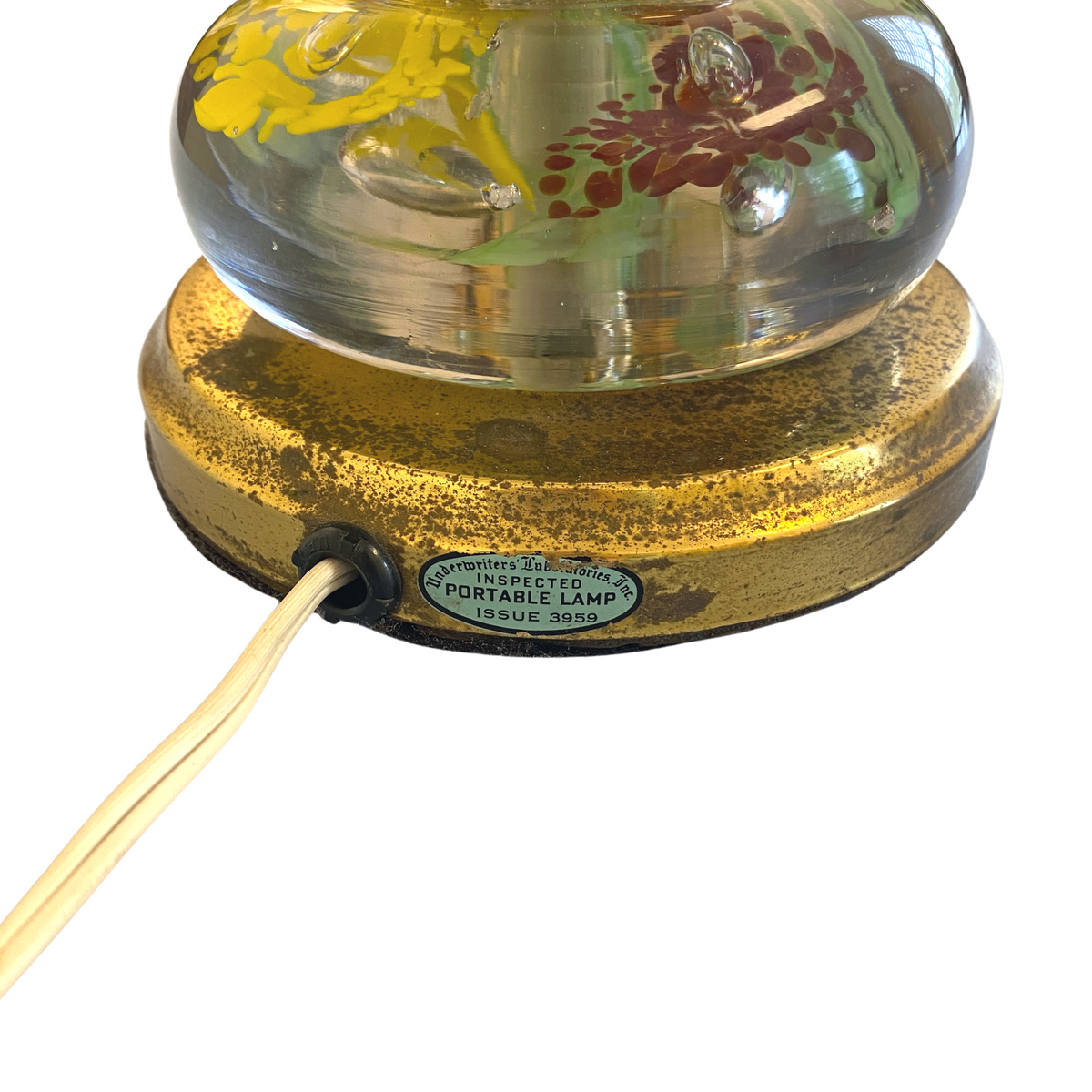 St. Clair Glass Paperweight Lamp