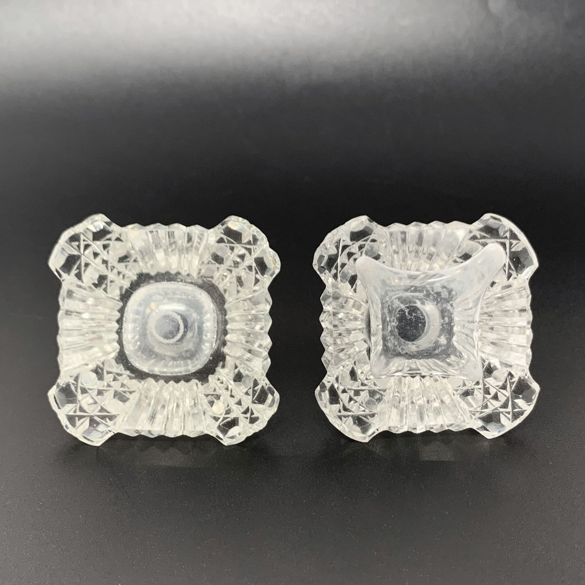 Vintage Czech Perfume Crystal Bottles (Pair)