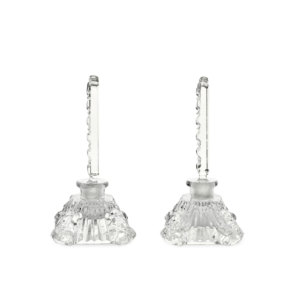 Vintage Czech Perfume Crystal Bottles (Pair)