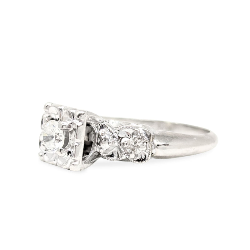 Samuel Platzer 14K White Gold Diamond Engagement Ring - Size 5.75
